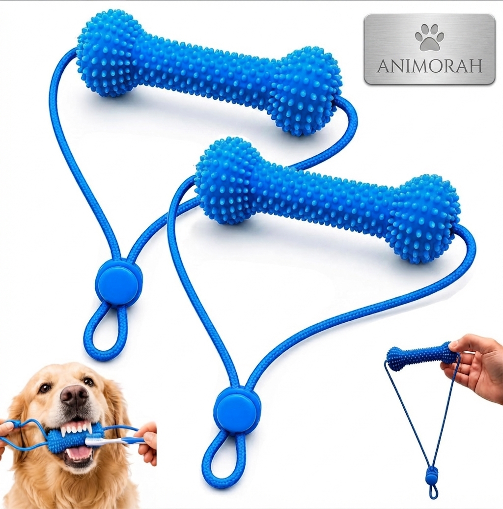 Jouet 2-en-1 pour chien – Mastication et nettoyage des dents | Animorah