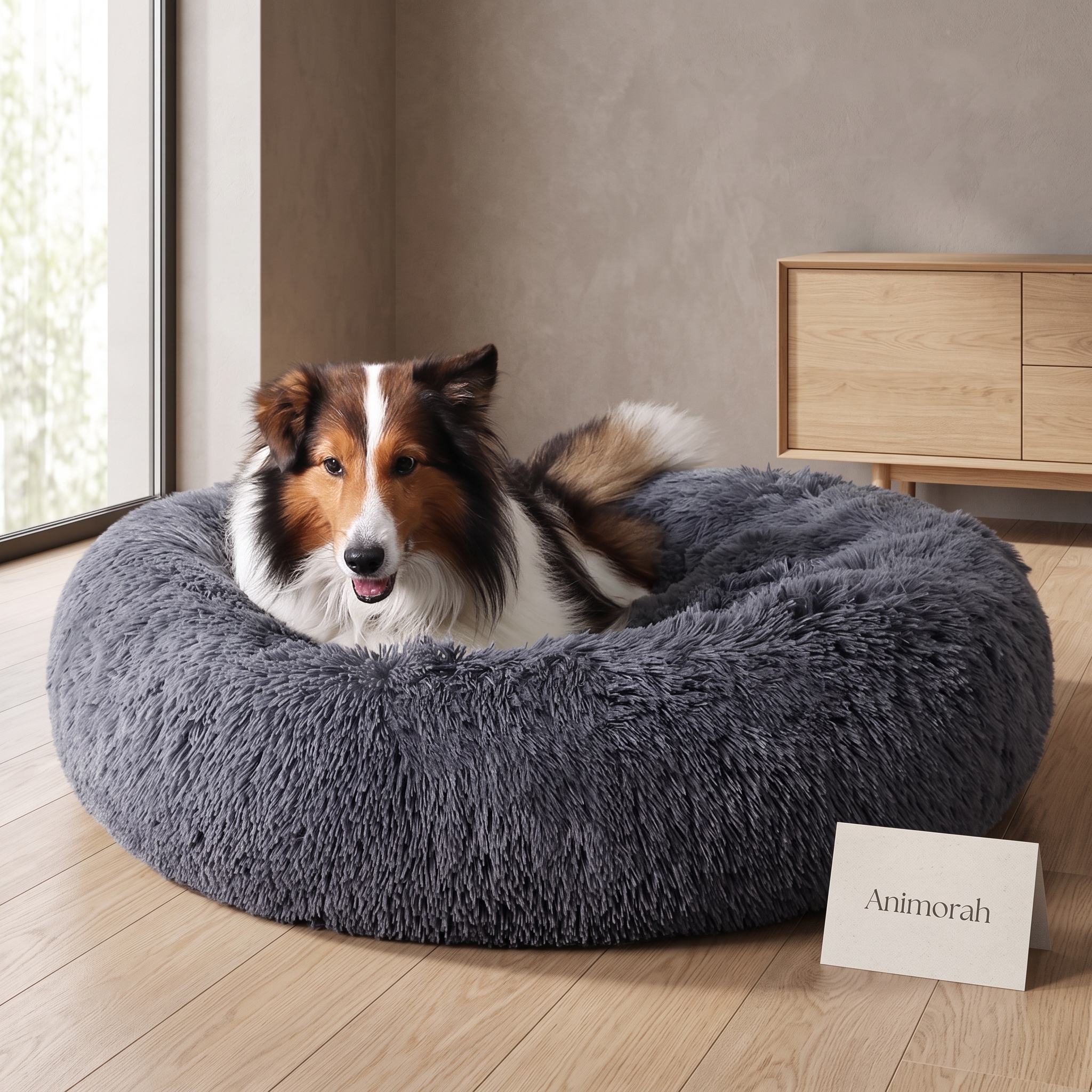 Lit pour chien en forme de beignet moelleux | Animorah