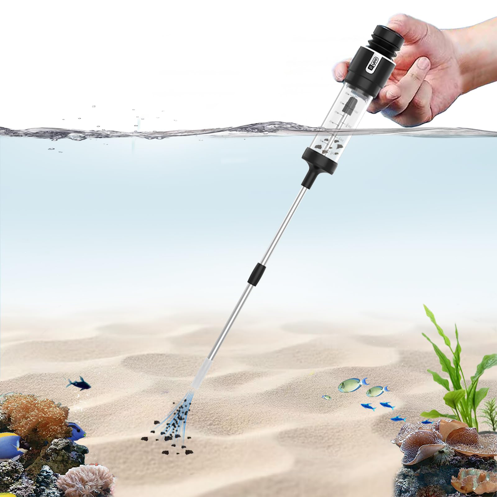 Aspirateur manuel pour gravier d’aquarium | Animorah
