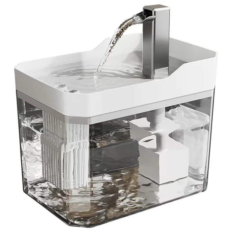 Fontaine à eau transparente pour chat avec filtre | Animorah
