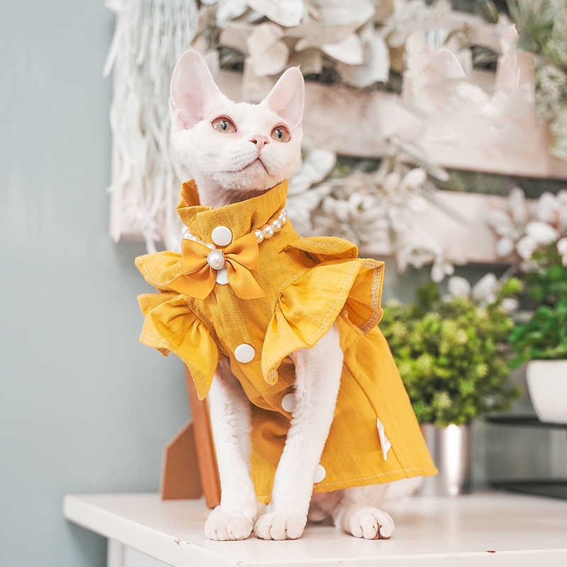 Robe respirante décontractée en pur coton pour chats | Animorah