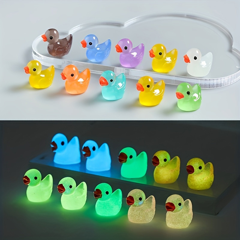 50 pièces Mini canards en résine lumineux | Animorah