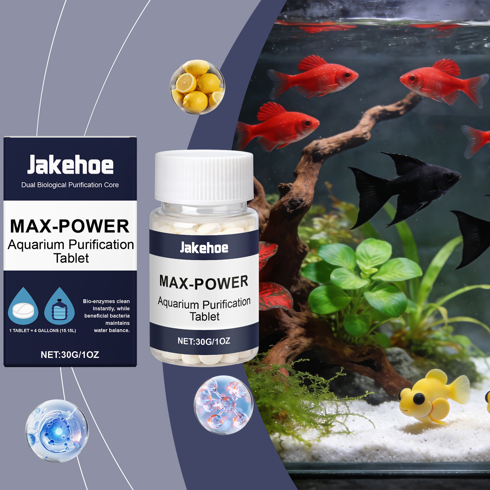 Tablette de purification d'aquarium | Animorah